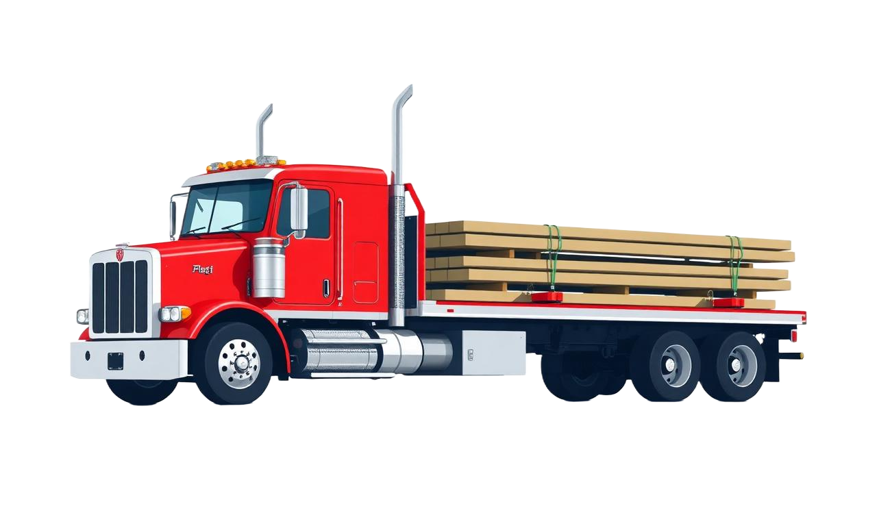 GTB flatbed truck hauling steel
